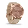 Смарт-часы Garmin VIVOMOVE LUXE розовое золото PVD 18K со светло-песочным ремешком из итальянской кожи - Фото 8